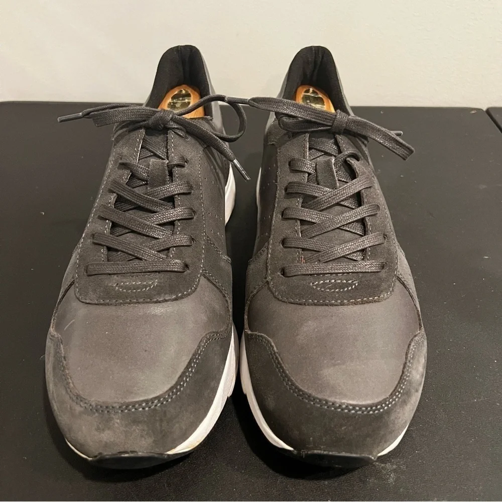 Banana Republic Gray Suede Leather Sneakers Lace Up Mens Size 11.5